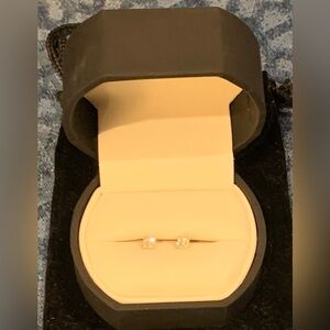 14k White Gold Diamond Princess Cut stud Earrings. 1/2 carat VS-SI1. W/appraisal